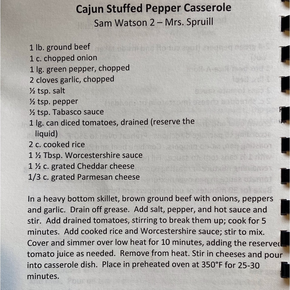 Cajun stuffed pepper caserole